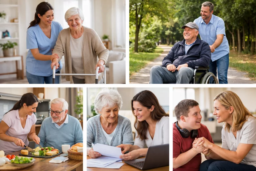 Services d'aide à domicile : aide au repas, promenade en extérieur et soutien aux personnes âgées à Beauchamp.